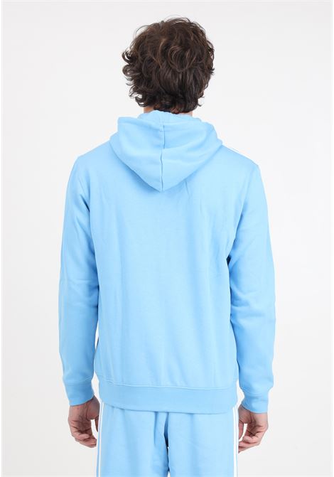 Felpa da uomo azzurra 3 stripes hoodie ADIDAS ORIGINALS | IR9862.